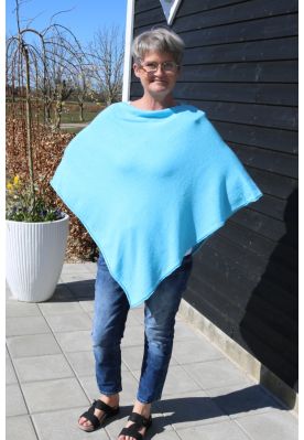 Trekantet poncho, Turkis blå