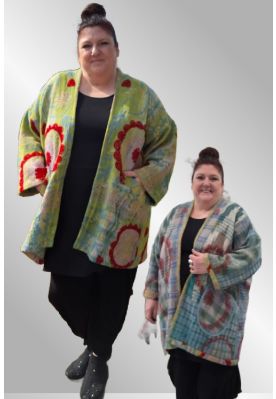 Bomuldsjakke med broderi, vendbar, NR. 1