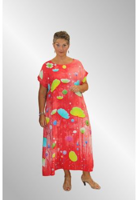 Koral maxikjole, Space flower dress