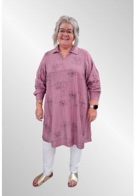 Lilla tunika med grafisk blomsterprint, G251007