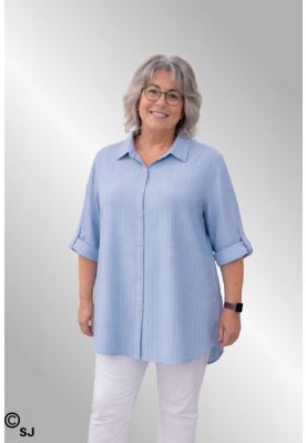 Lys blå viskose skjorte, D Style 21123