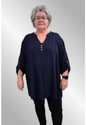 Mørkeblå viskose tunika/skjorte, 25365