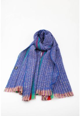 Groftvævet blå tørklæde FA35062