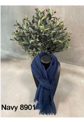 Tørklæde, ensfarvet,  navy