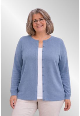 Blå cardigan med "sømandsbobler" Gerly.