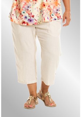 Sandfarvet capri bukser, G253081