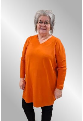 Lang brændt orange strik, LG9196