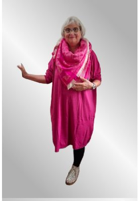 Stort firkantet pink tørklæde, BA-1449