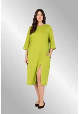 Lime farvet sweat kjole, W20551