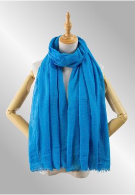 Ensfarvet viskose tørklæde,  XC7120 / 77 Azur blå