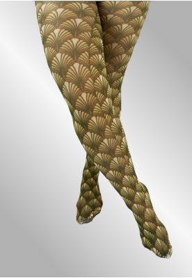 Grønne print strømpebukser, Pamela Mann