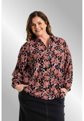 Sort print skjorte, Katerina G235046