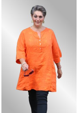 Orange hør tunika, Lola