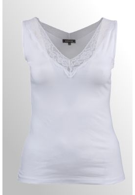 Hvid top med lace, Tessie SG130