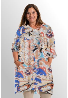 Viskose tunika, printet g242020, blå print