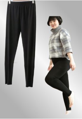 Sort termo leggings med lodden vrang, 4677