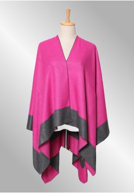 Plain sjal, vendbar grå / pink