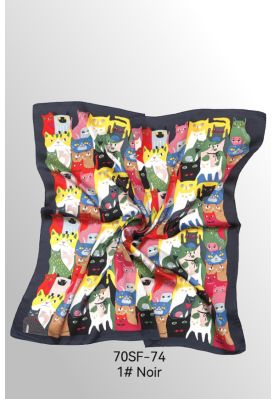 Firkantet tørklæde med katte 70SF-74