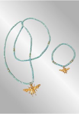 Smykkesæt, lys turkis