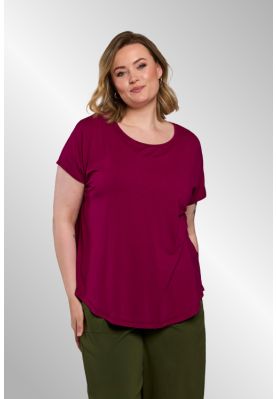 Ensfarvet T-Shirt fra Gozzip, Raspberry, Gitte 9905