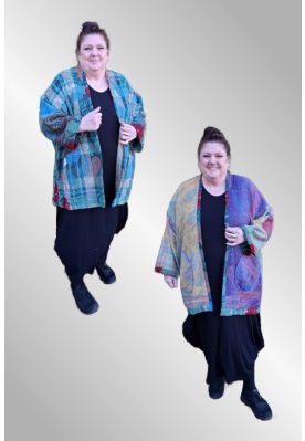 Bomuldsjakke med broderi, vendbar NR. 10