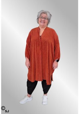 Gylden silke skjortekjole / kaftan, Kort Relove, Unika 561