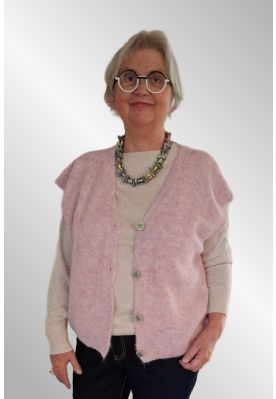 Rosa strik vest 12300