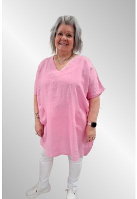 Rosa hør tunika Yrsa