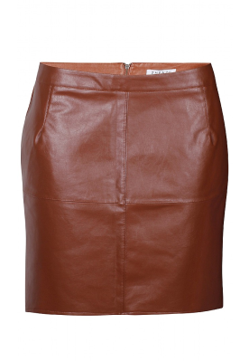 Ruth nederdel, imiteret skind, cognac