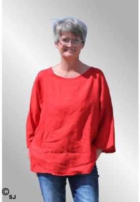 Rød hør bluse, Sannie