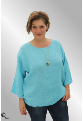 Turkis hør bluse, Sannie