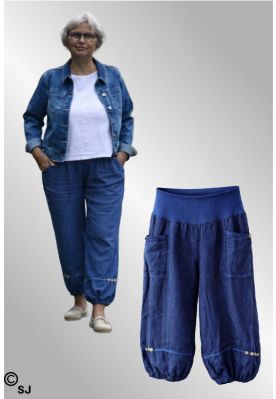 Kort  hør buks, Ore  HL1001, Mørk blå