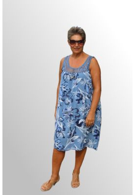 Solkjole med spartel blonde, blå