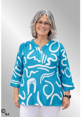 Turkis viskose skjorte, E 33233