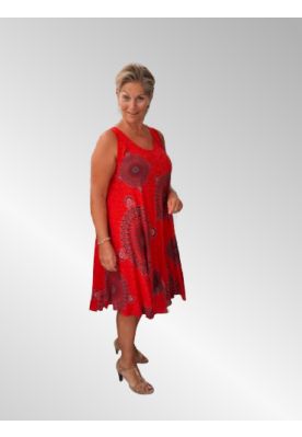 Rød viskose solkjole, Yvet sun