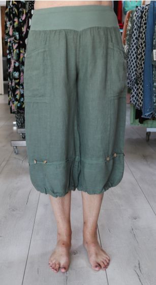 Kort hør buks, Ore Khaki grøn HL1001