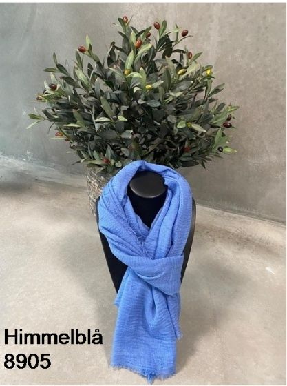 Tørklæde, ensfarvet, Himmel blå 8905