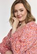 Orange rød printbluse, Annah 261025