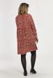 Orange / rød viskose tunika med mosaik mønster, Johanne 261042