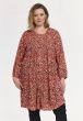 Orange / rød viskose tunika med mosaik mønster, Johanne 261042