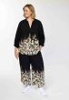 Sort bluse med blomster print, 262056