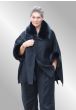 Sort Poncho jakke, fake fur, M40762