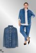 Lang denim jakke, W10712
