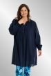 Navy viskose hør tunika, G241009