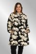 Sort skjorte/tunika med råhvid bladmønster, G245035