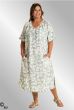 Dusty green kjole med råhvid print, G253078