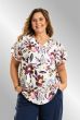 Råhvid bluse med blomsterprint, Kathlin G254030