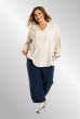 Beige viskose/hør bluse, G254054