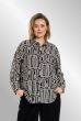 Sort hvid print skjorte, Karina 256001