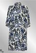 Blå printet viskose skjorte kjole, G262027